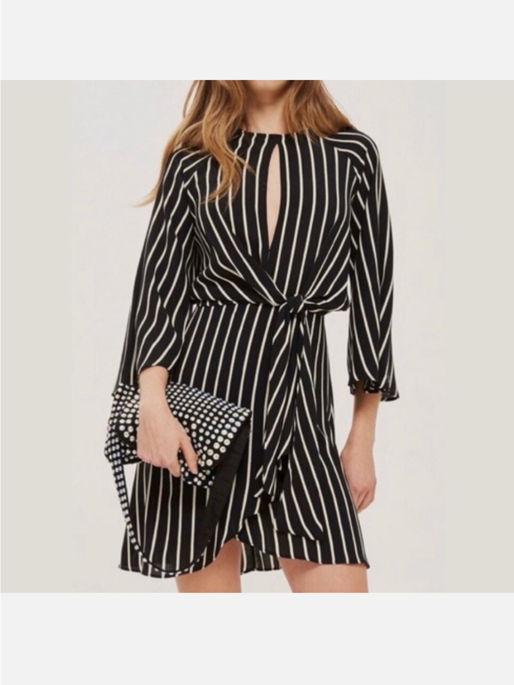Topshop Stripe Knot Front Minidress size 8